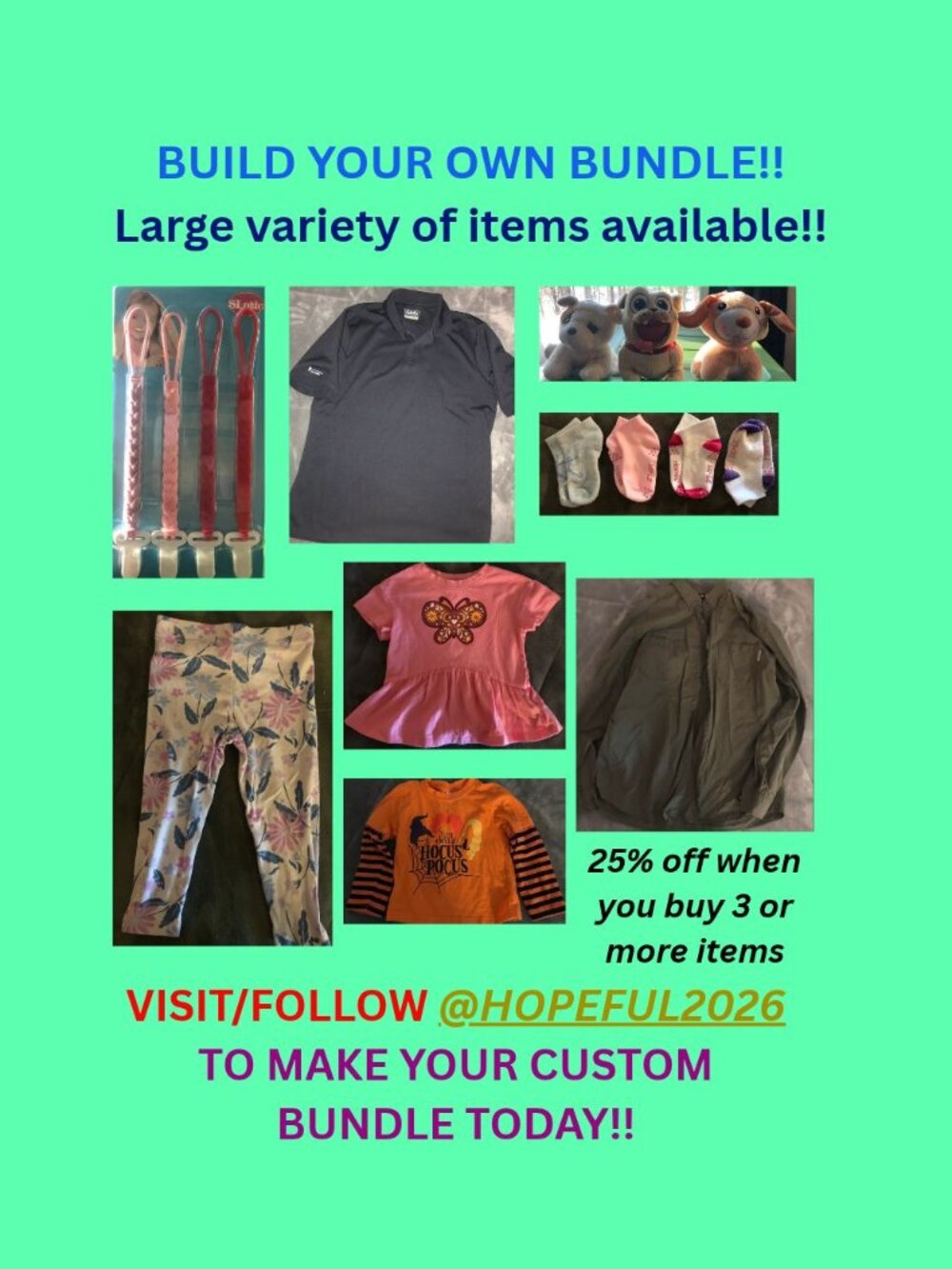 BUILD YOUR OWN BUNDLE!! Large variety of items!! Feel free to make an offer!!